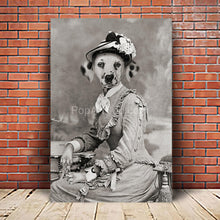 Load image into Gallery viewer, The lady at the table retro pet portrait