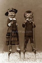 Load image into Gallery viewer, Stilts retro pet portrait