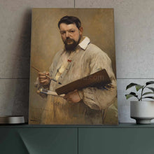 Load image into Gallery viewer, A portrait of a man dressed in a Spanish artist's costume stands on a green table