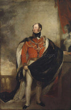 Load image into Gallery viewer, The portrait shows an elderly man standing near red curtains dressed in renaissance regal attire