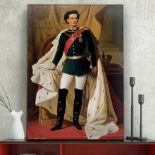 Load image into Gallery viewer, There is a portrait of a man dressed in a historical Ferdinand von Piloty costume on the table