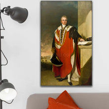 Load image into Gallery viewer, A portrait of a man dressed in a Lord's suit hangs on a white wall