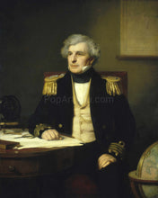 Load image into Gallery viewer, The portrait shows an elderly man with white hair sitting on a chair dressed in renaissance regal attire