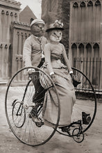 Load image into Gallery viewer, A bicycle with big wheels retro pet portrait