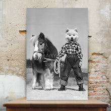 Load image into Gallery viewer, The pony tamer retro pet portrait