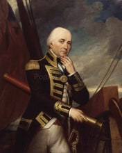 Load image into Gallery viewer, The portrait shows a man sailing on a boat with white hair dressed in renaissance regal attire
