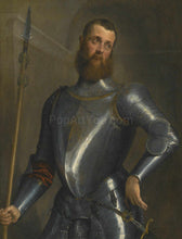 Load image into Gallery viewer, The portrait shows a man dressed in a historical Gentleman&#39;s suit with armor
