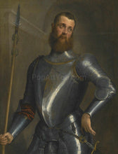 Load image into Gallery viewer, The portrait shows a man dressed in a historical Gentleman's suit with armor