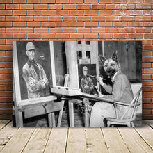Load image into Gallery viewer, An artist with a smoking pipe retro pet portrait