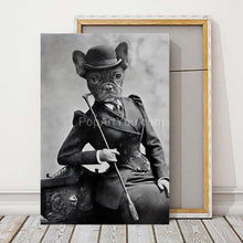 Load image into Gallery viewer, The lady with the bowler hat retro pet portrait