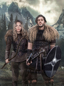 Viking couple portrait