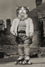 Load image into Gallery viewer, Roller skates retro pet portrait