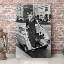 Load image into Gallery viewer, A Three-Wheeled Car retro pet portrait
