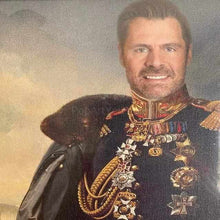 Load image into Gallery viewer, The portrait depicts a young man with blond hair, dressed in a historical general-diplomat costume