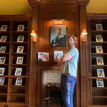 Load image into Gallery viewer, A man stands in front of a portrait of himself, dressed in a historical sergeant costume