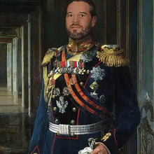 Load image into Gallery viewer, The portrait shows a man dressed in a regal costume