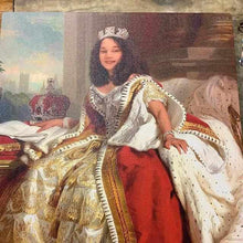 Load image into Gallery viewer, The portrait shows a girl dressed in royal clothes with a crown