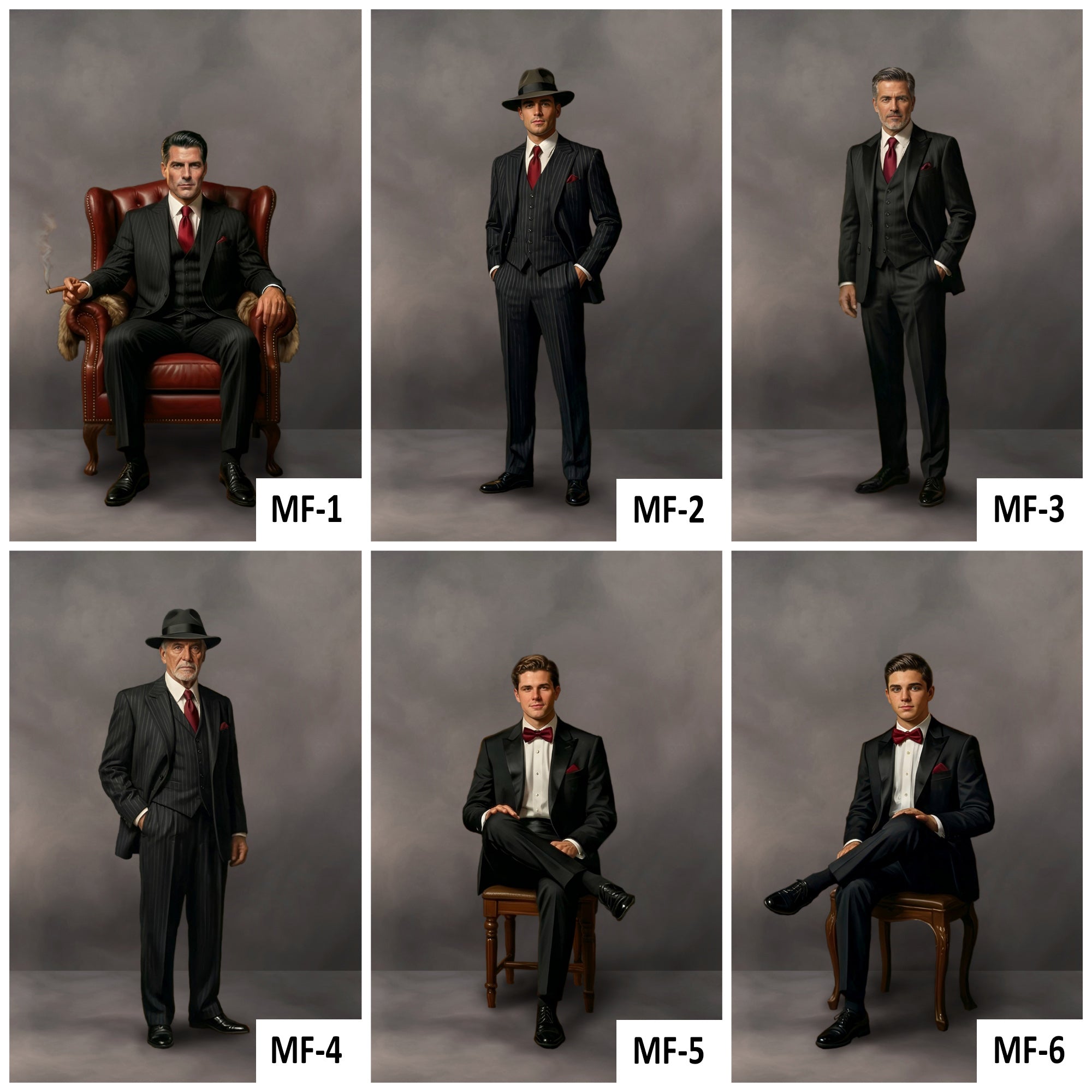 Mafia style family portrait - Godfather on Throne