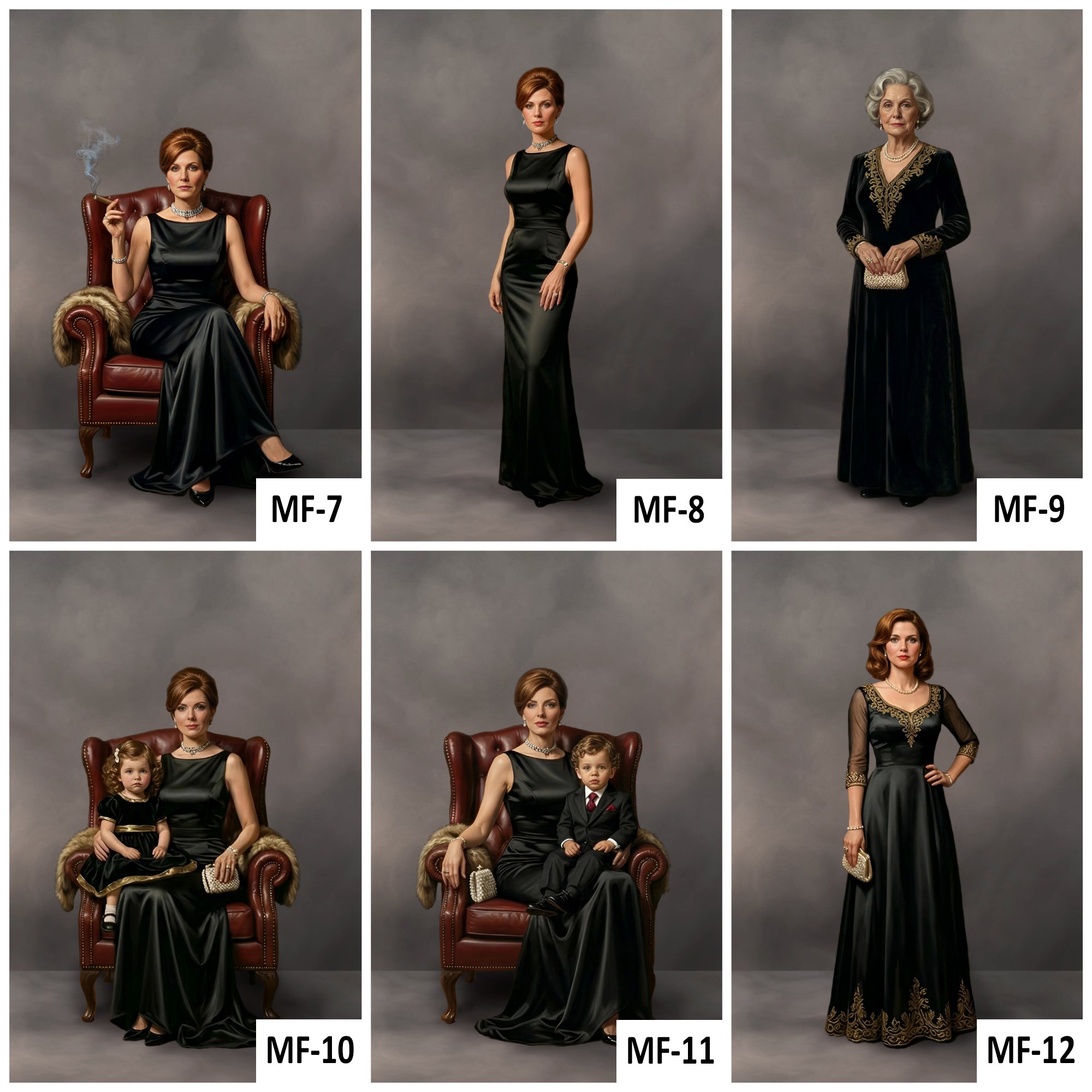 Mafia style family portrait - Godfather on Throne