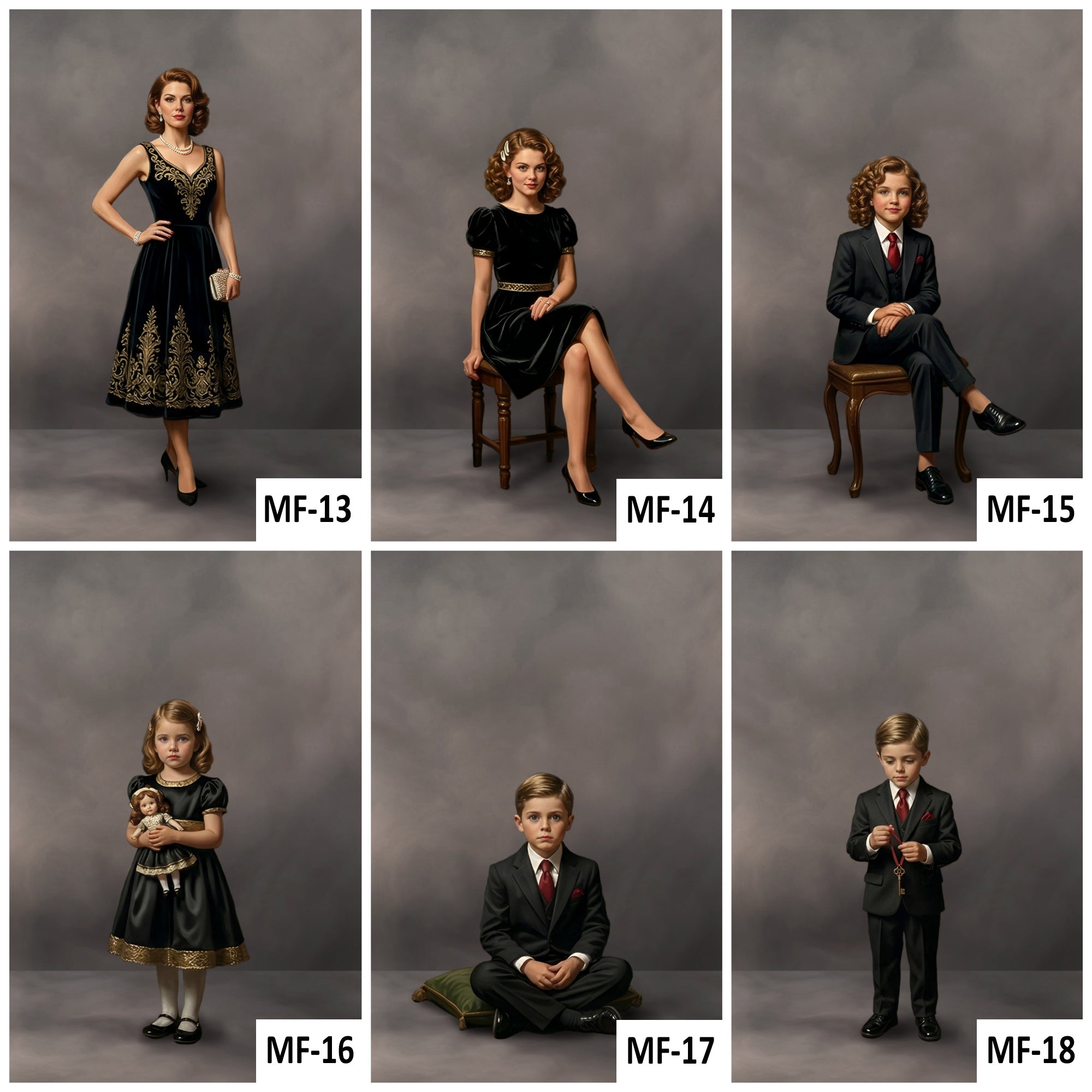 Mafia style family portrait - Godfather on Throne