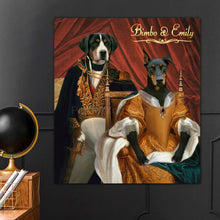 Load image into Gallery viewer, The Ruling Royal Couple in interior two pets portrait
