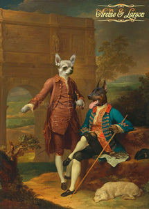 Two Gentlemen in Rome two pets portrait