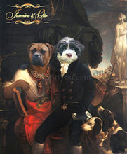 Load image into Gallery viewer, The painter and his brother two pets portrait
