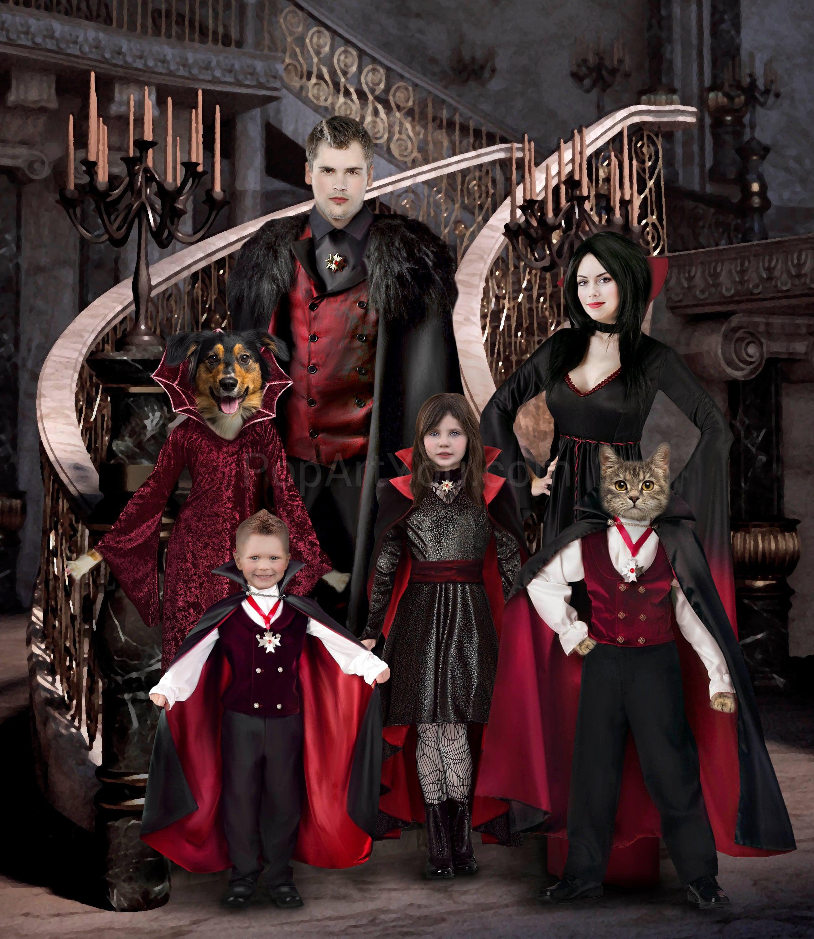 Vampire family portrait #1 - Any family combination