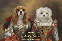Load image into Gallery viewer, The eighth of many costume combinations for a two pets portrait
