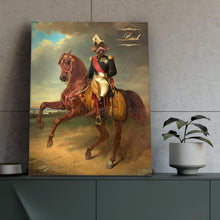 Load image into Gallery viewer, Pet on horse male pet portrait
