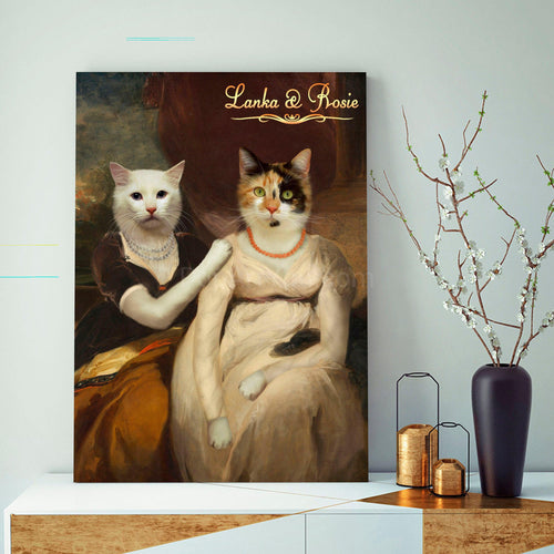 The Sisterhood two pets portrait