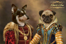 Load image into Gallery viewer, The fourth of many costume combinations for a two pets portrait
