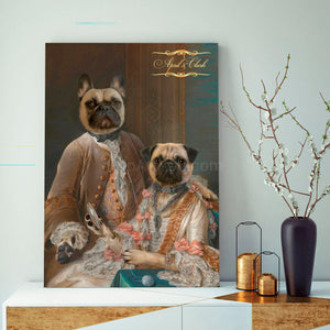 Franсois and His Wife Elisabeth two pets portrait