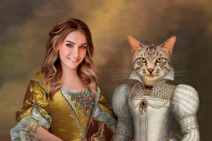 A portrait of a Woman with Pets with a wide choice of attire
