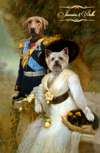 The General and the Baroness two pets portrait
