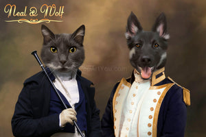 The seventh of many costume combinations for a two pets portrait
