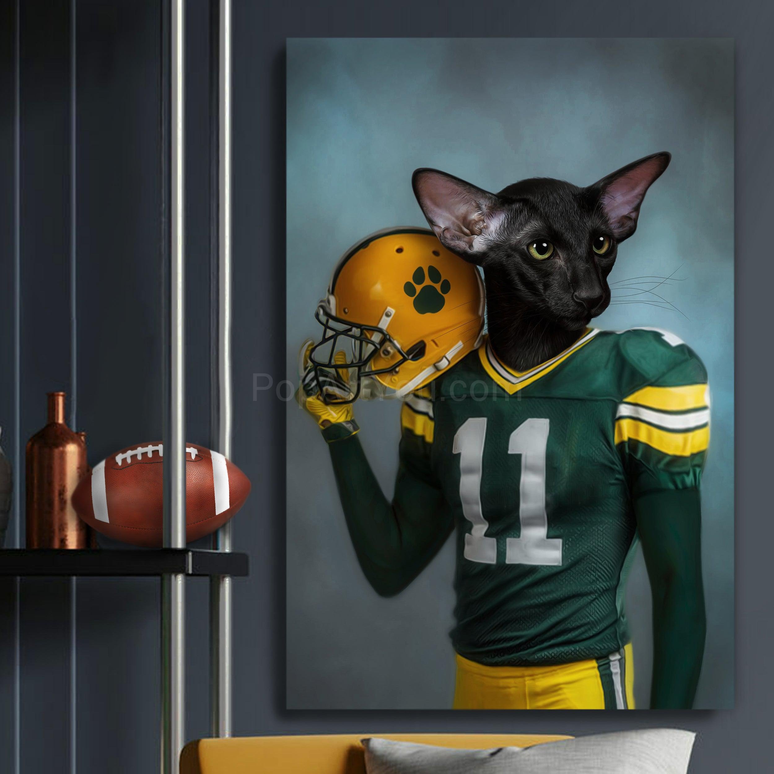 American Football Player of your favorite team male pet portrait