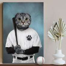 Load image into Gallery viewer, Baseball Player of your favorite team male pet portrait
