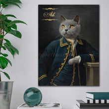 Load image into Gallery viewer, Cat in a Green Suit - custom pet portrait
