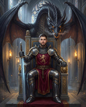 Load image into Gallery viewer, The Dragon King personalized male portrait
