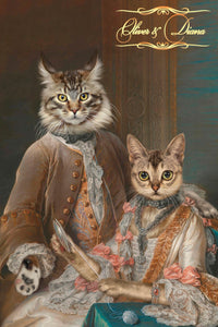 Franсois and His Wife Elisabeth two pets portrait