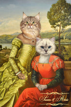 Load image into Gallery viewer, Friends in the garden two pets portrait
