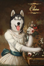 Load image into Gallery viewer, Lady with bouquet female pet portrait
