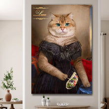 Load image into Gallery viewer, Lady with flowers female cat portrait
