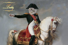 Load image into Gallery viewer, Napoleon on horse male cat portrait
