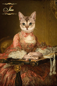 Personalised female cat portrait of Marquise de Caumont La Force