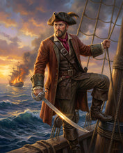 Load image into Gallery viewer, The Pirate Captain personalized male portrait
