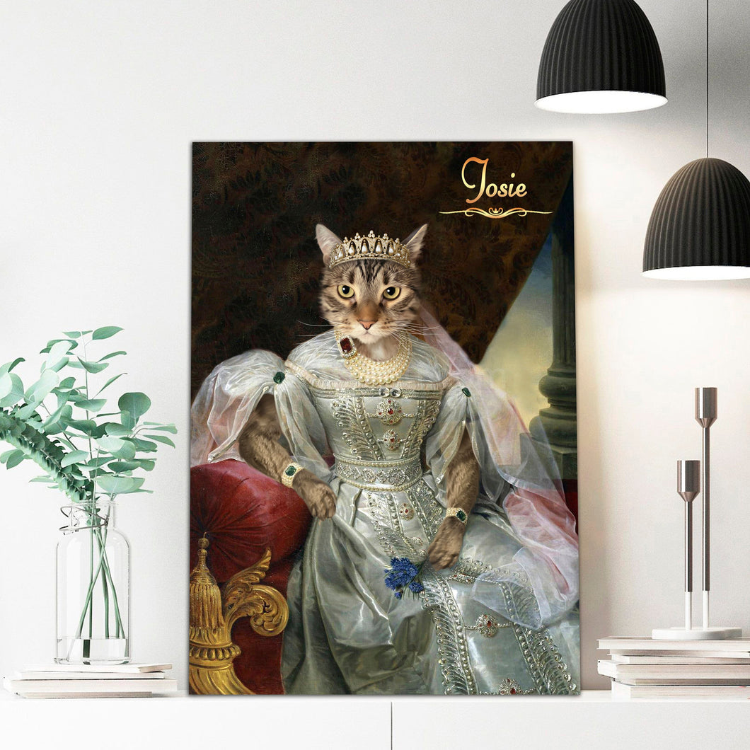 The Emerald Queen - custom cat canvas