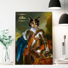 Load image into Gallery viewer, The Knight in Bronze armour male cat portrait
