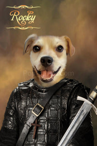 The Warrior male pet portrait